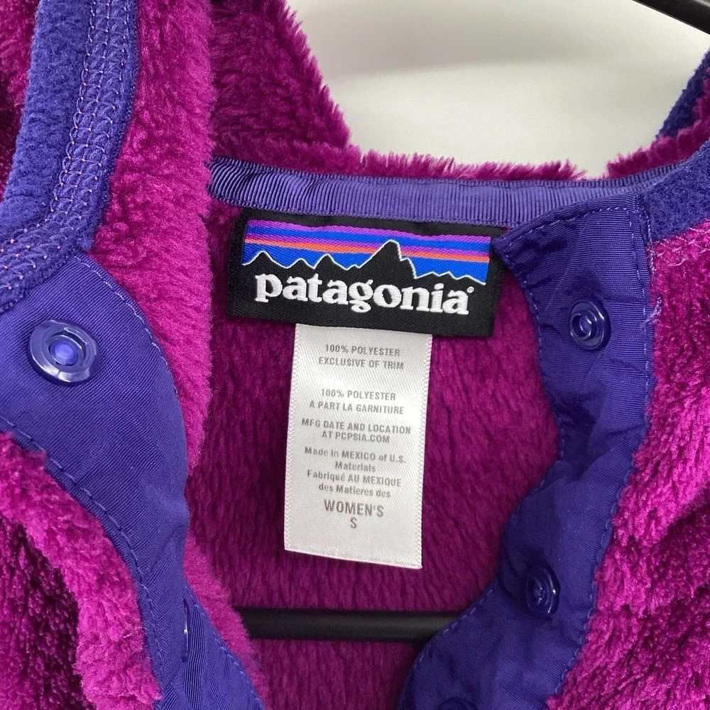 Ladies‎ Patagonia Re-Tool Snap-T Hooded Fleece Pullover Magenta Small